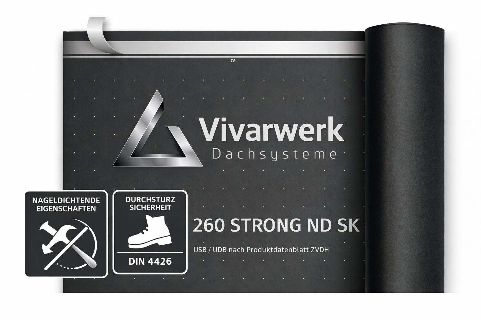Vivarwerk Unterdeck- Unterspannbahnen für Dacheindeckungen und Wände tavus 260 STRONG ND SK