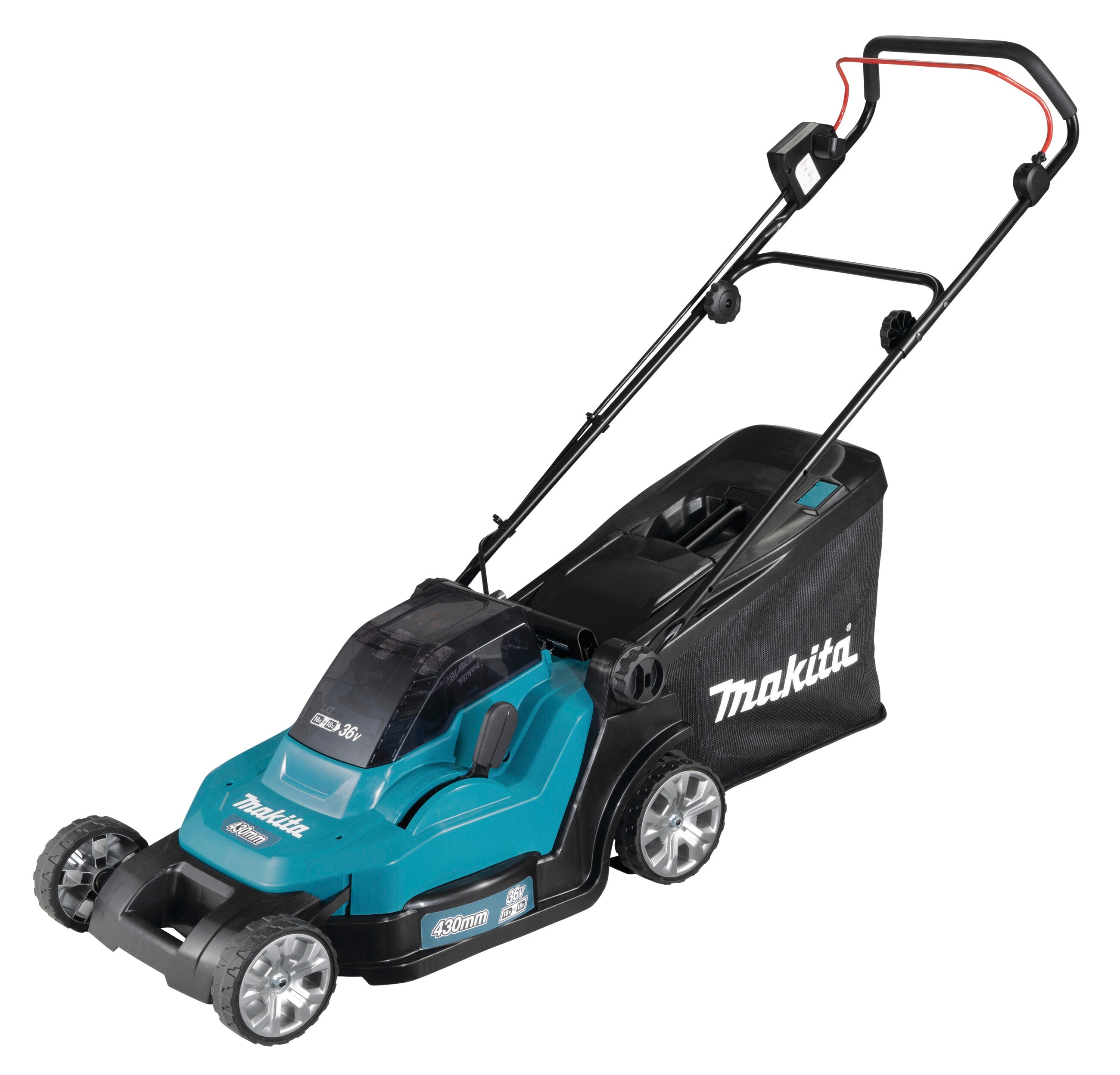 Makita Akku Rasenmäher DLM432PT2, 2x 18V/ 5 Ah inkl. 2x Akku & Ladegerät, 40 L Fangkorb