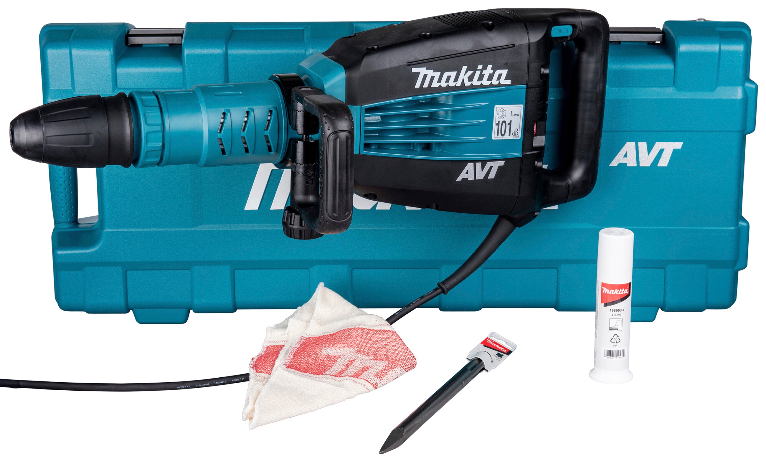 Makita Stemmhammer HM1214C, SDS Max, mit Spitzmeißel und Koffer, 1510 W
